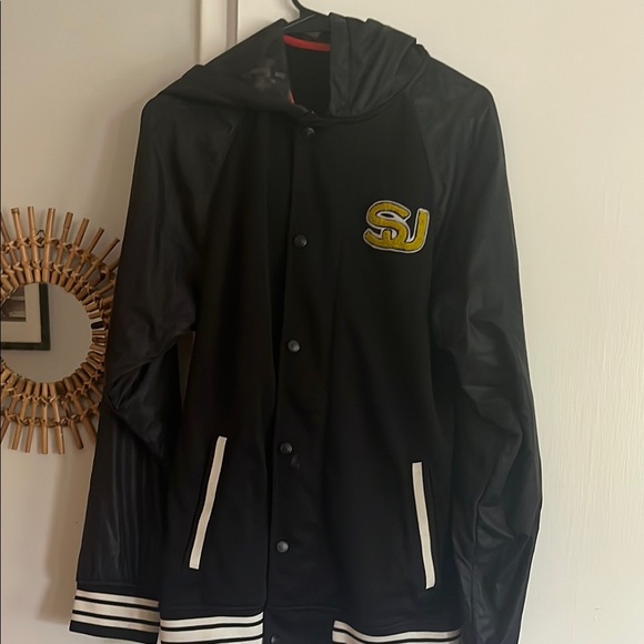 Black Hooded Jacket with SJ Logo - Picture 1 of 5